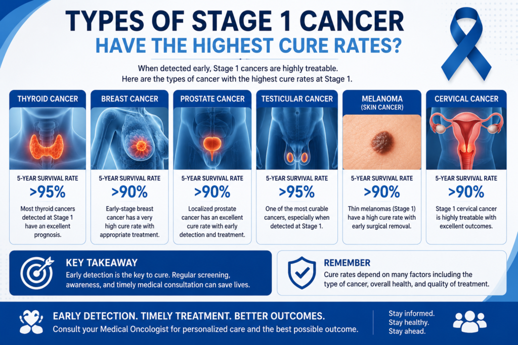 Which Types of Stage 1 Cancer Have the Highest Cure Rates?